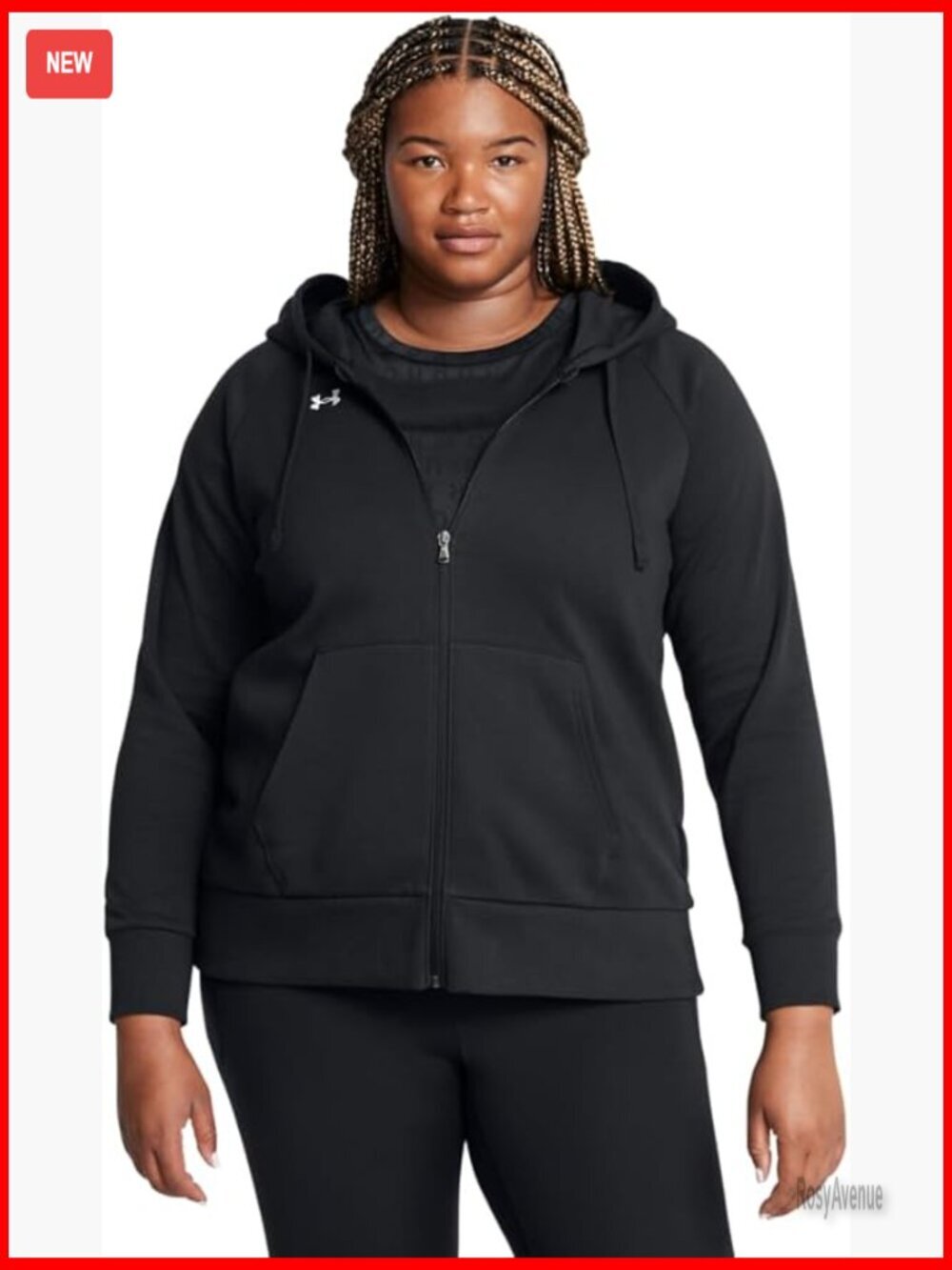 Women's Full Zip Fleece Hoodie Sweatshirt Athletic Activewear Medium Weight